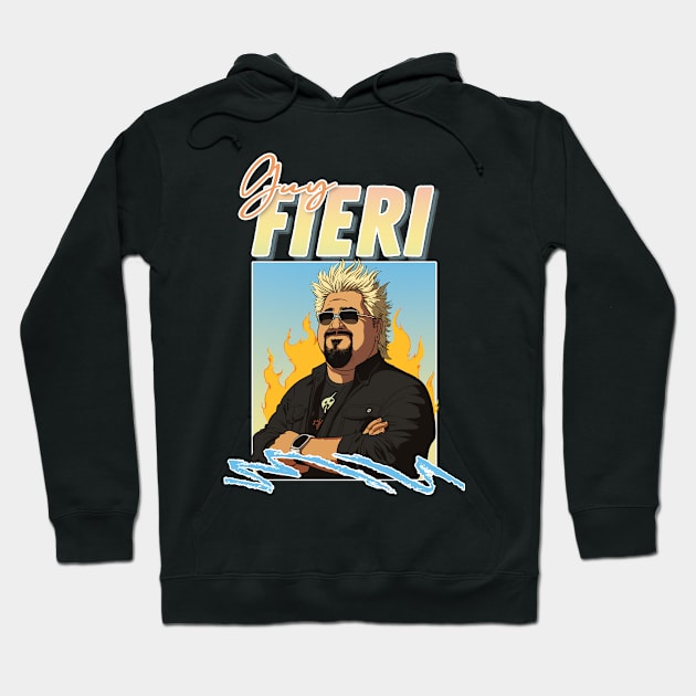 Guy Fieri Tribute Aesthetic 90s Style Fanart Hoodie by DankFutura